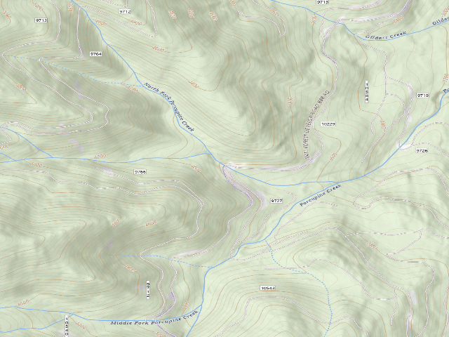 USGS topographic map of 10229-2 Porcupine Creek End