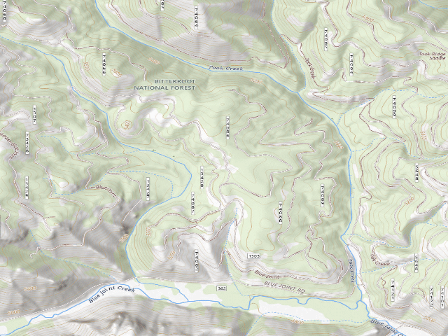 USGS topographic map of 1303 Road