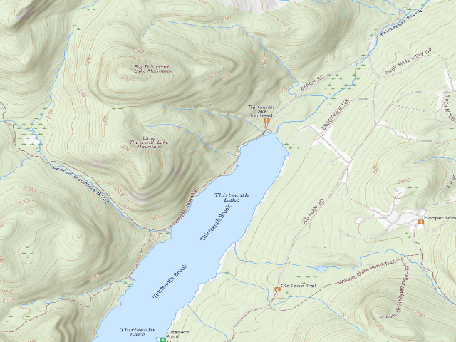 USGS topographic map of 13Th Lake Campsite 10 (Siamese Ponds Wilderness)