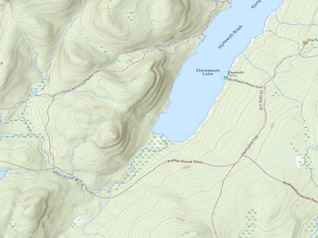 USGS topographic map of 13Th Lake Campsite 5 (Siamese Ponds Wilderness)
