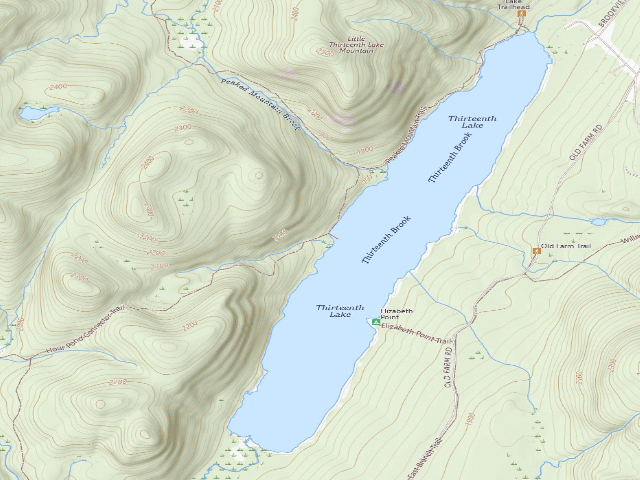 USGS topographic map of 13Th Lake Campsite 7 (Siamese Ponds Wilderness)