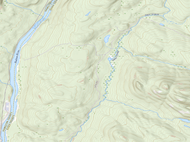 USGS topographic map of 14Th Rd Sunnyview Farm Tent Site (Vanderwhacker Mountain Wild Forest)