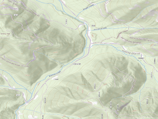 USGS topographic map of 1615 Rd Gate/Emery Cr.