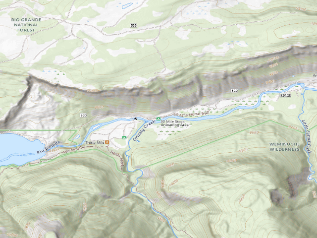 USGS topographic map of 30 Mile Stock Unloading Area
