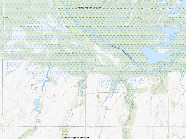 USGS topographic map of 4 mile Camp (Canton WMA)