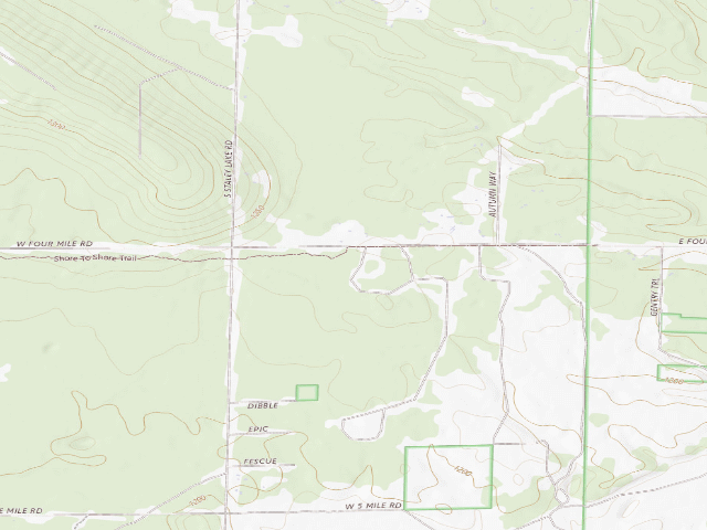 USGS topographic map of 4 Mile Trail Camp