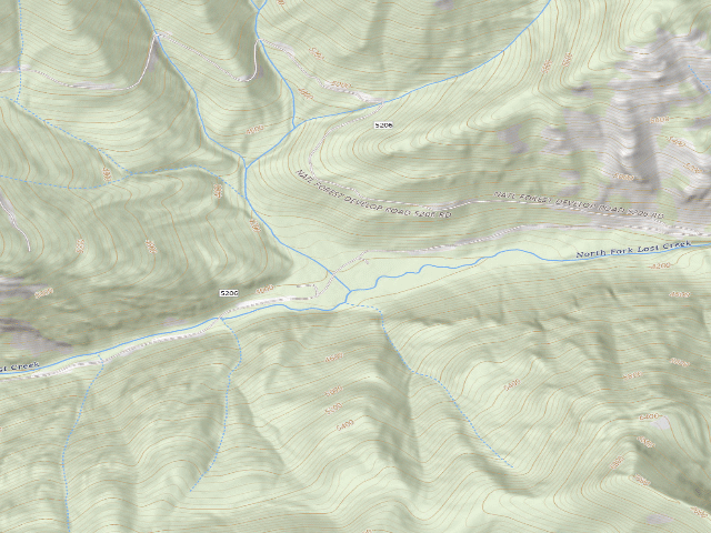 USGS topographic map of 5206-5A N Fork Lost Creek