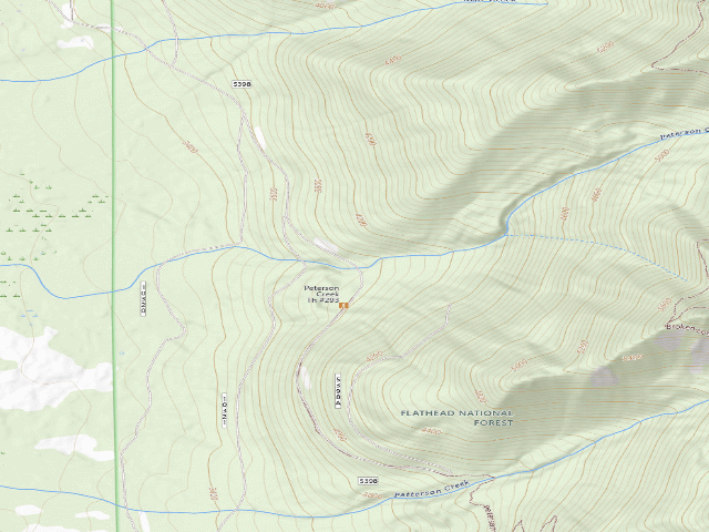 USGS topographic map of 5398-2 Bear Creek Road
