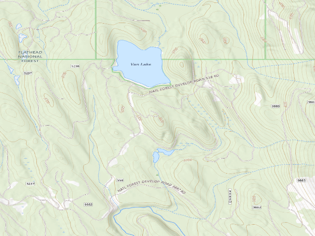 USGS topographic map of 558-3 Van Lake Rd