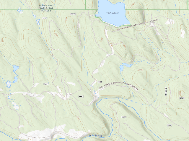 USGS topographic map of 558-5 Van Lake Rd