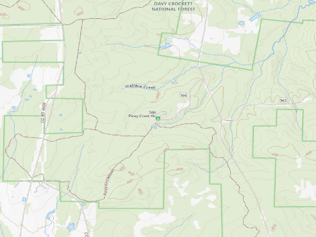 USGS topographic map of 566 Piney Creek Hc