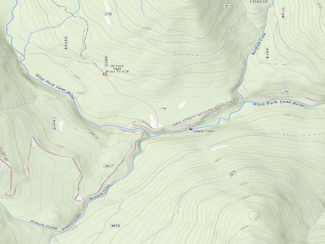 USGS topographic map of 5844Rdwforkyaakriver