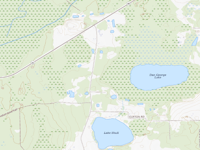 USGS topographic map of 6777 Lake Winona Road (Heart Island Conservation Area)