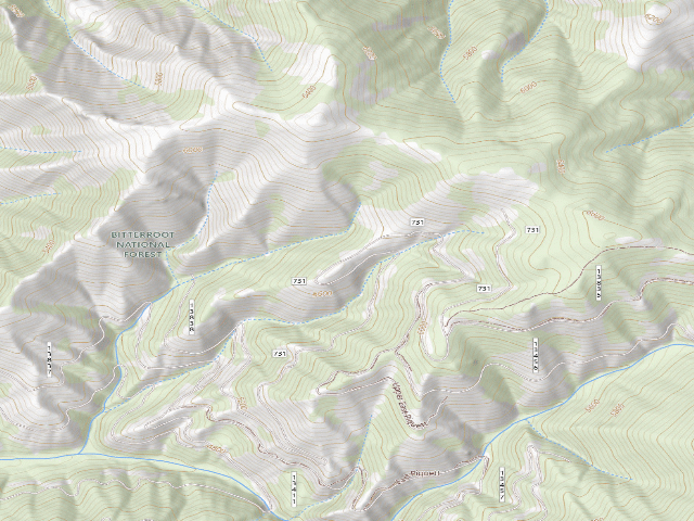 USGS topographic map of 731 Road