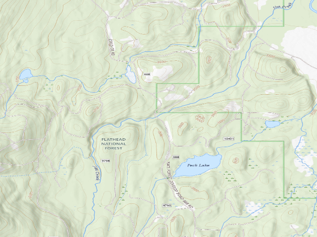 USGS topographic map of 888-6 Peck Lake Area