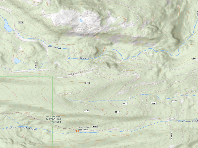 USGS topographic map of 9568-4 Jim Lakes Area