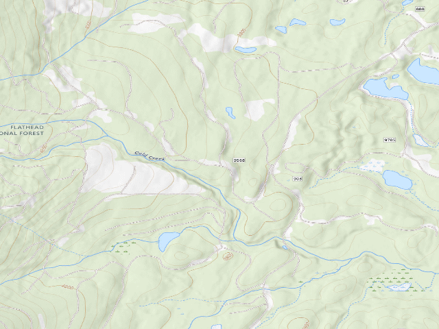 USGS topographic map of 9568-5 Cold Lakes Road