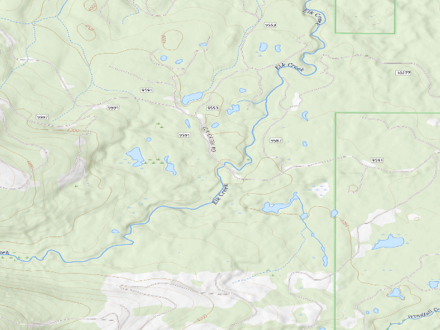 USGS topographic map of 9591-4 Elk Creek Area
