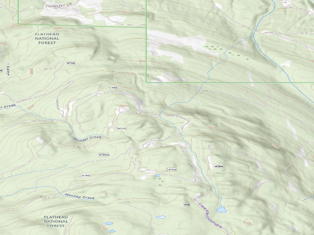 USGS topographic map of 9701 Road Stub