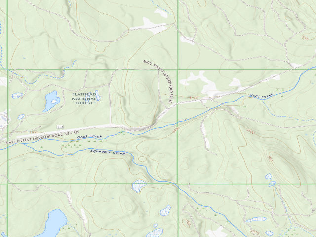 USGS topographic map of 9758-554-1 Goat Creek Area