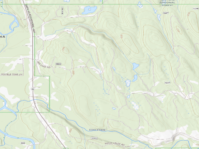 USGS topographic map of 9882-11 Van Lake Rd