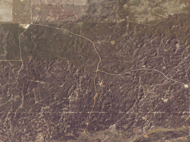 Aerial image of A Frame Oil Camp (Beaver River WMA)