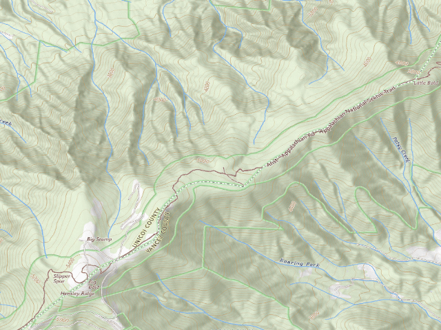 USGS topographic map of A.T. Bald Mountain Shelter