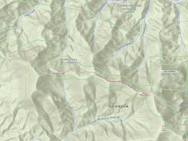 USGS topographic map of A.T. Blue Mountain Shelter