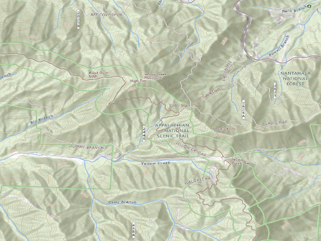 USGS topographic map of A.T. Cable Gap Shelter