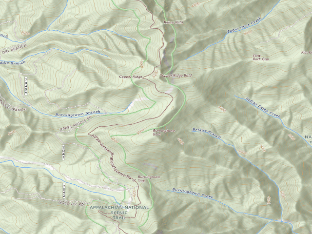 USGS topographic map of A.T. Cold Spring Shelter