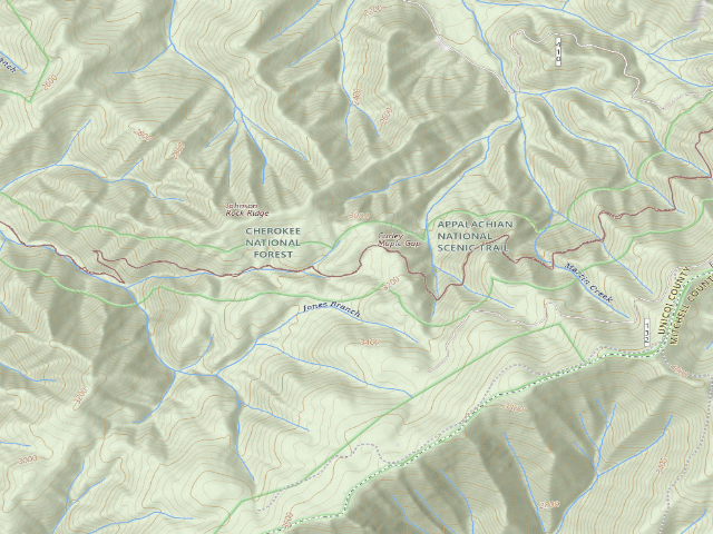USGS topographic map of A.T. Curley Maple Gap Shelter