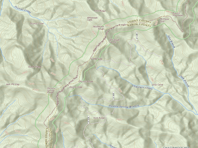 USGS topographic map of A.T. Deep Gap Shelter