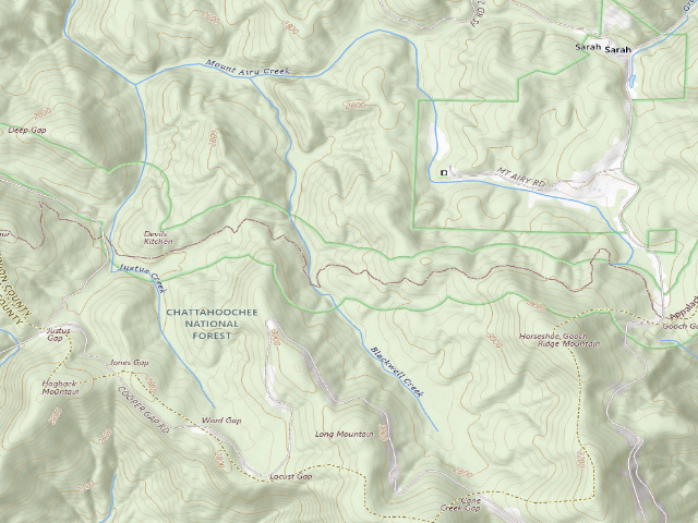 USGS topographic map of A.T. Gooch Mountain Shelter
