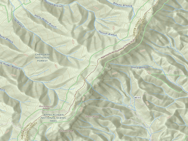 USGS topographic map of A.T. Iron Mountain Shelter