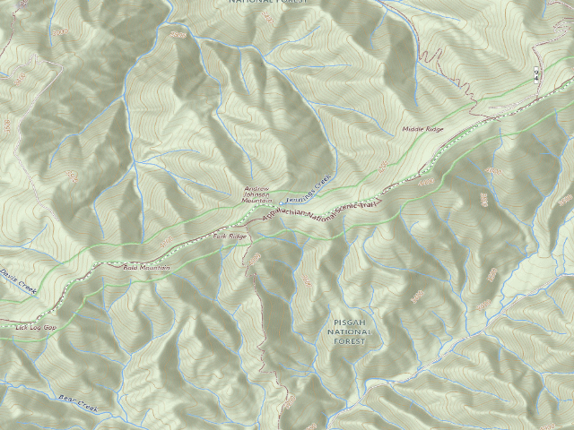 USGS topographic map of A.T. Jerry Cabin Shelter