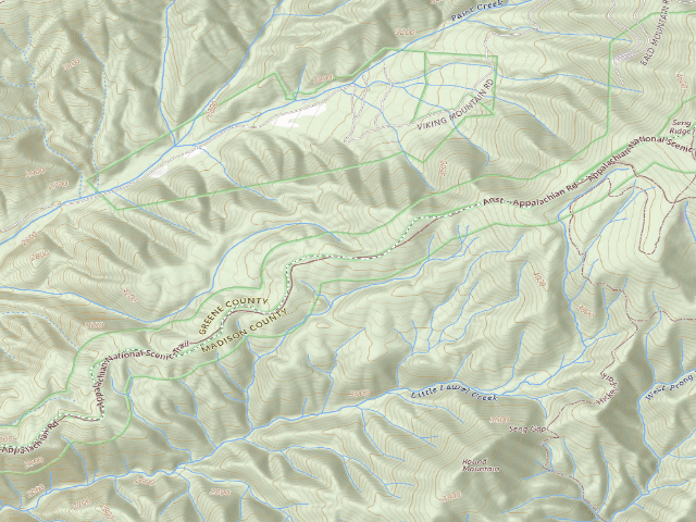 USGS topographic map of A.T. Little Laurel Shelter