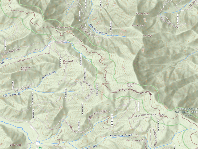 USGS topographic map of A.T. Long Branch Shelter