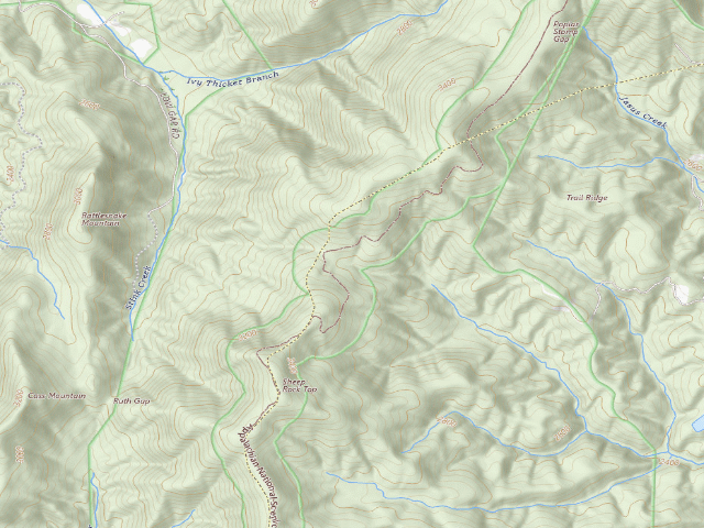 USGS topographic map of A.T. Low Gap Shelter