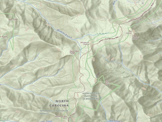 USGS topographic map of A.T. Muskrat Creek Shelter