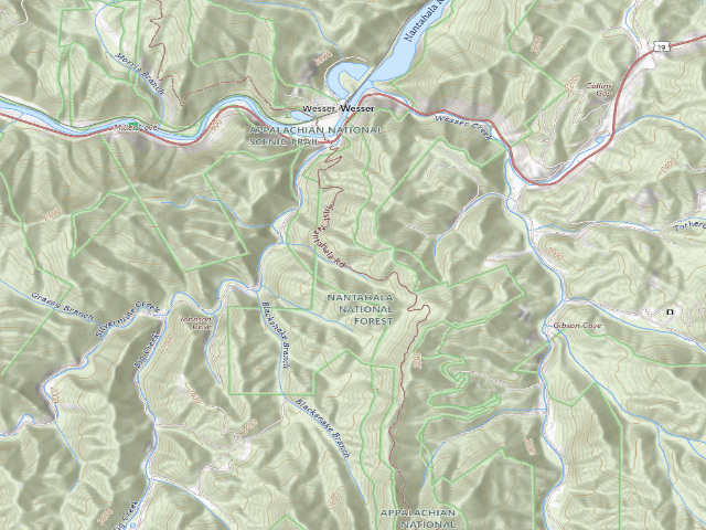USGS topographic map of A.T. Rufus Morgan Shelter