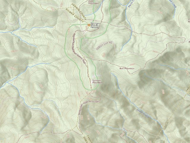 USGS topographic map of A.T. Springer Mountain Shelter