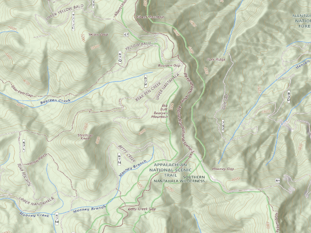 USGS topographic map of A.T. Standing Indian Shelter