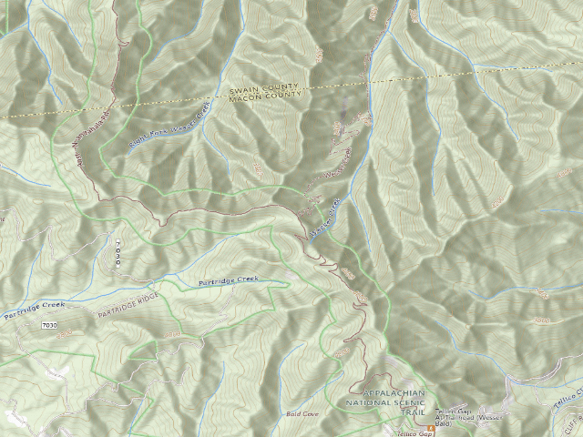 USGS topographic map of A.T. Wesser Bald Shelter