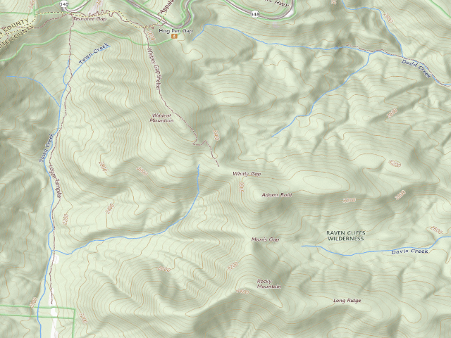 USGS topographic map of A.T. Whitley Gap Shelter