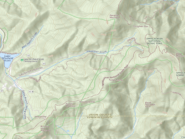USGS topographic map of A.T. Woods Hole Shelter