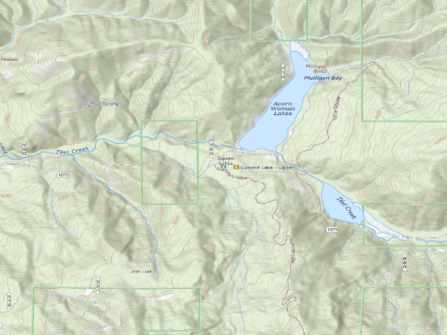 USGS topographic map of Acorn Woman Lakes