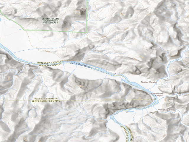 USGS topographic map of Across From Lower Rhodes Canyon