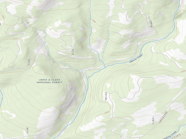 USGS topographic map of Adams Creek-6414-01