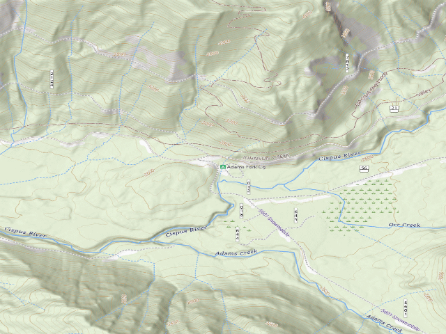 USGS topographic map of Adams Fork Cg