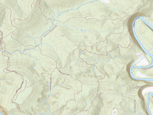 USGS topographic map of Adventure Trail Primitive Site (Harrison-Crawford State Forest)
